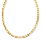 Yellow Gold Plated Sterling Silver Flat Rambo Chain (Size - 20) with Lobster Clasp_8553023