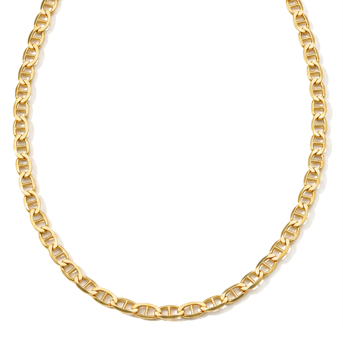Yellow Gold Plated Sterling Silver Flat Rambo Chain (Size - 20) with Lobster Clasp V32561660 0