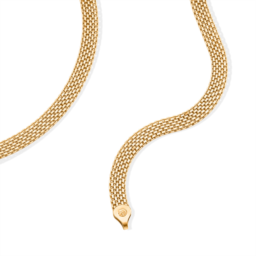 Yellow Gold Plated Sterling Silver Bismark Necklace (Size - 18) with Lobster Clasp_8553026_2