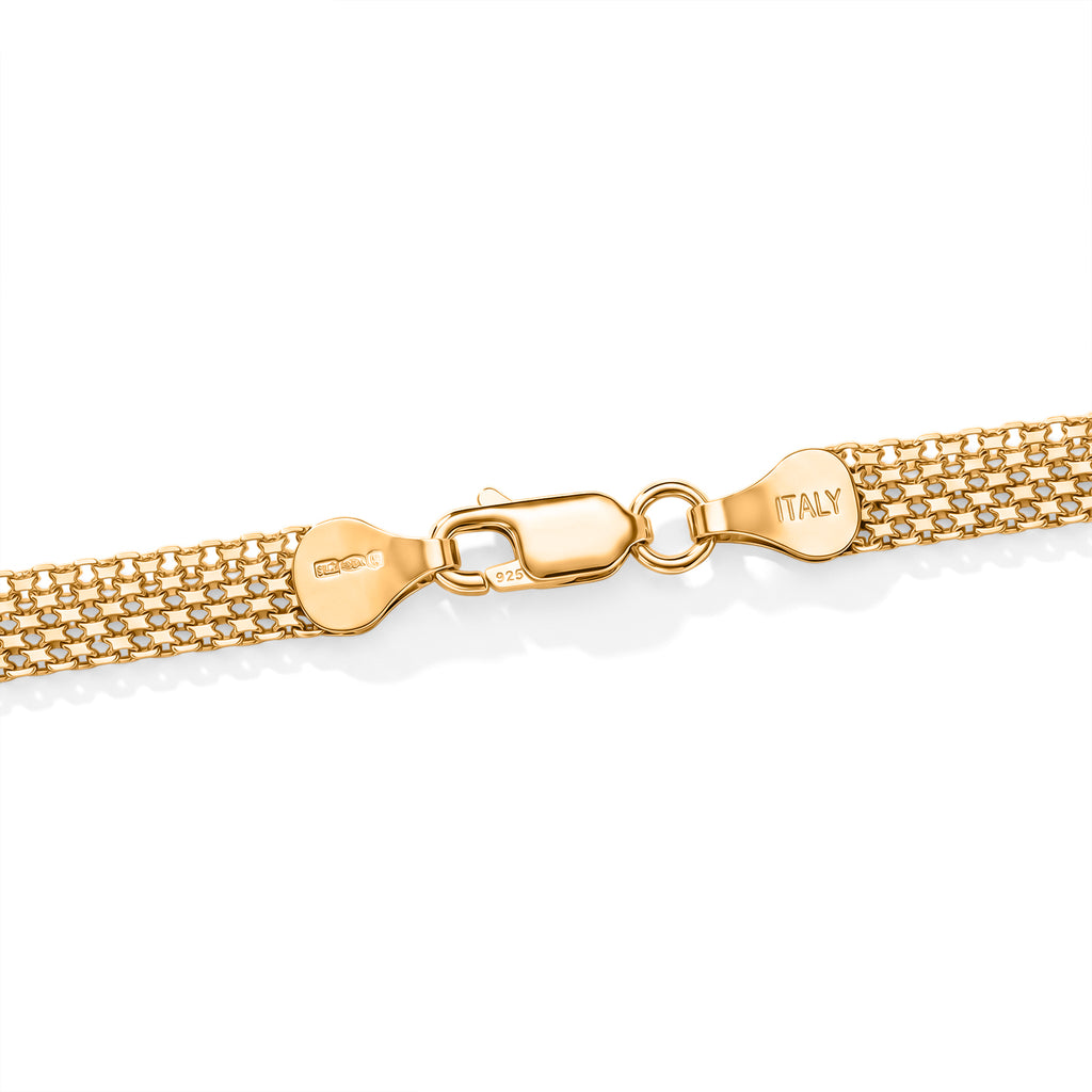 Yellow Gold Plated Sterling Silver Bismark Necklace (Size - 18) with Lobster Clasp_8553026_3