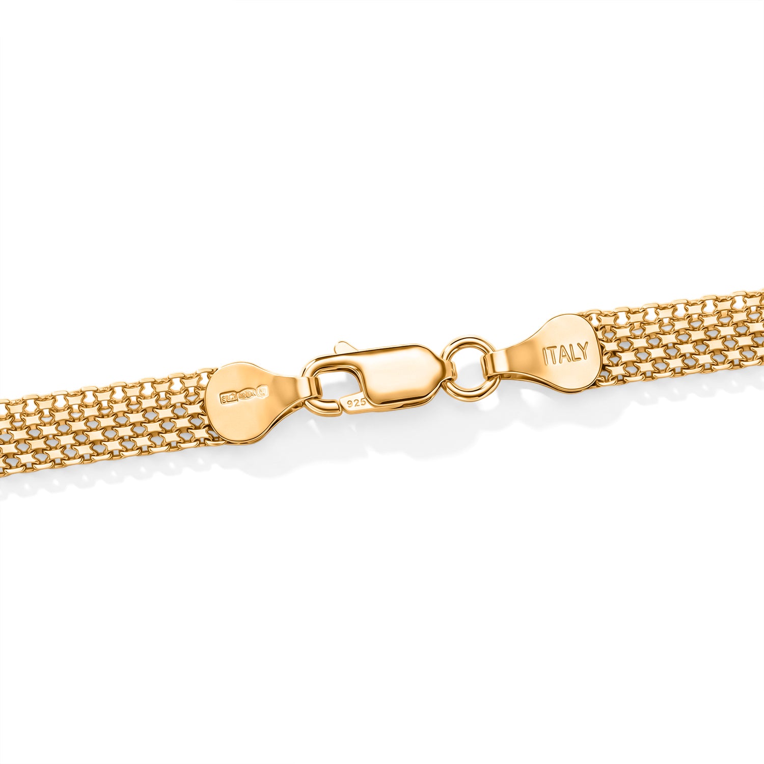 Yellow Gold Plated Sterling Silver Bismark Chain (Size - 18) with Lobster Clasp V32492204 3