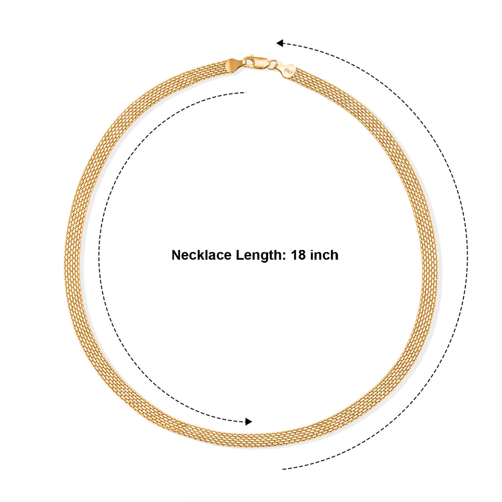 Yellow Gold Plated Sterling Silver Bismark Necklace (Size - 18) with Lobster Clasp_8553026_4