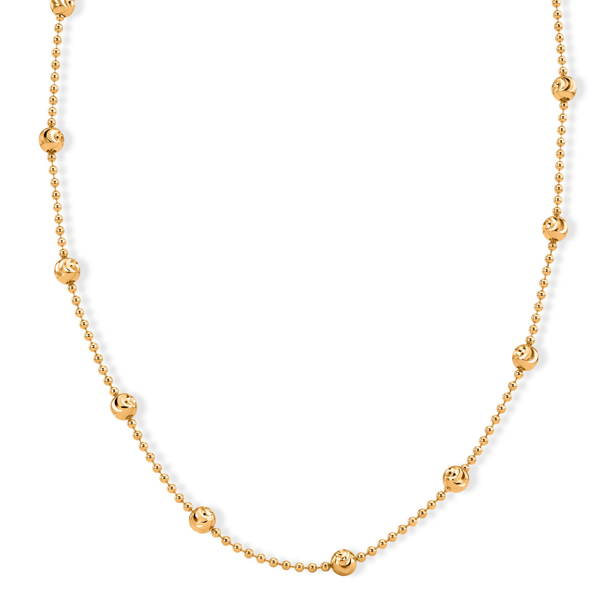 Italian Made - Yellow Gold Plated Sterling Silver Station Chain (Size - 18) with Lobster Clasp V32515237 0