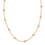 Italian Made - Yellow Gold Plated Sterling Silver Station Chain (Size - 18) with Lobster Clasp_8553030