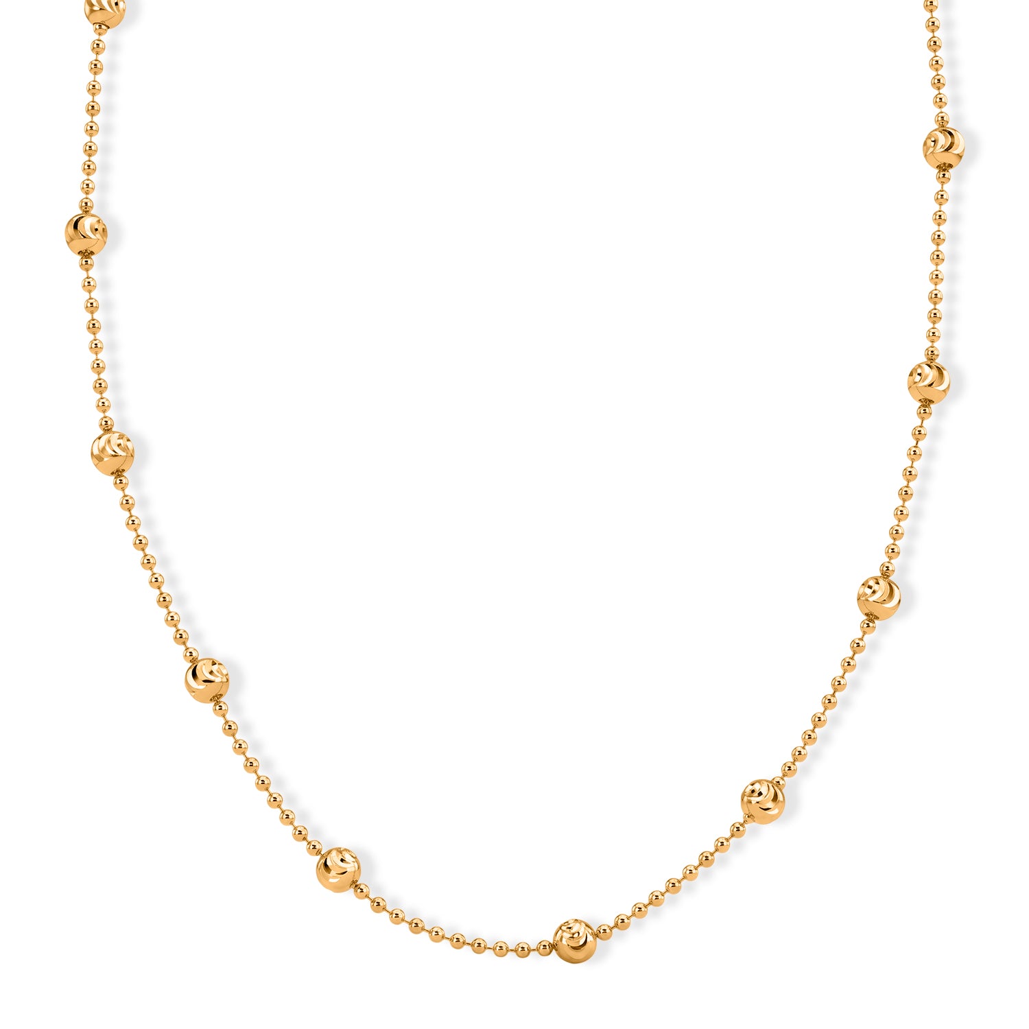 Italian Made - Yellow Gold Plated Sterling Silver Station Chain (Size - 18) with Lobster Clasp V32515237 0