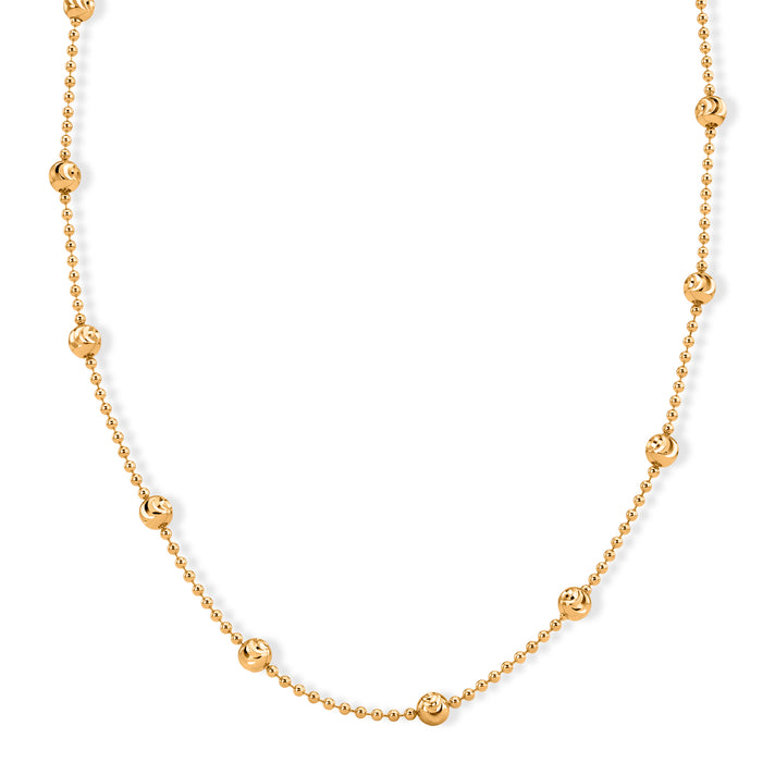 Italian Made - Yellow Gold Plated Sterling Silver Station Chain (Size - 18) with Lobster Clasp 8553030 1