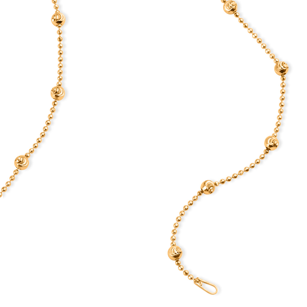 Italian Made - Yellow Gold Plated Sterling Silver Station Chain (Size - 18) with Lobster Clasp_8553030_1