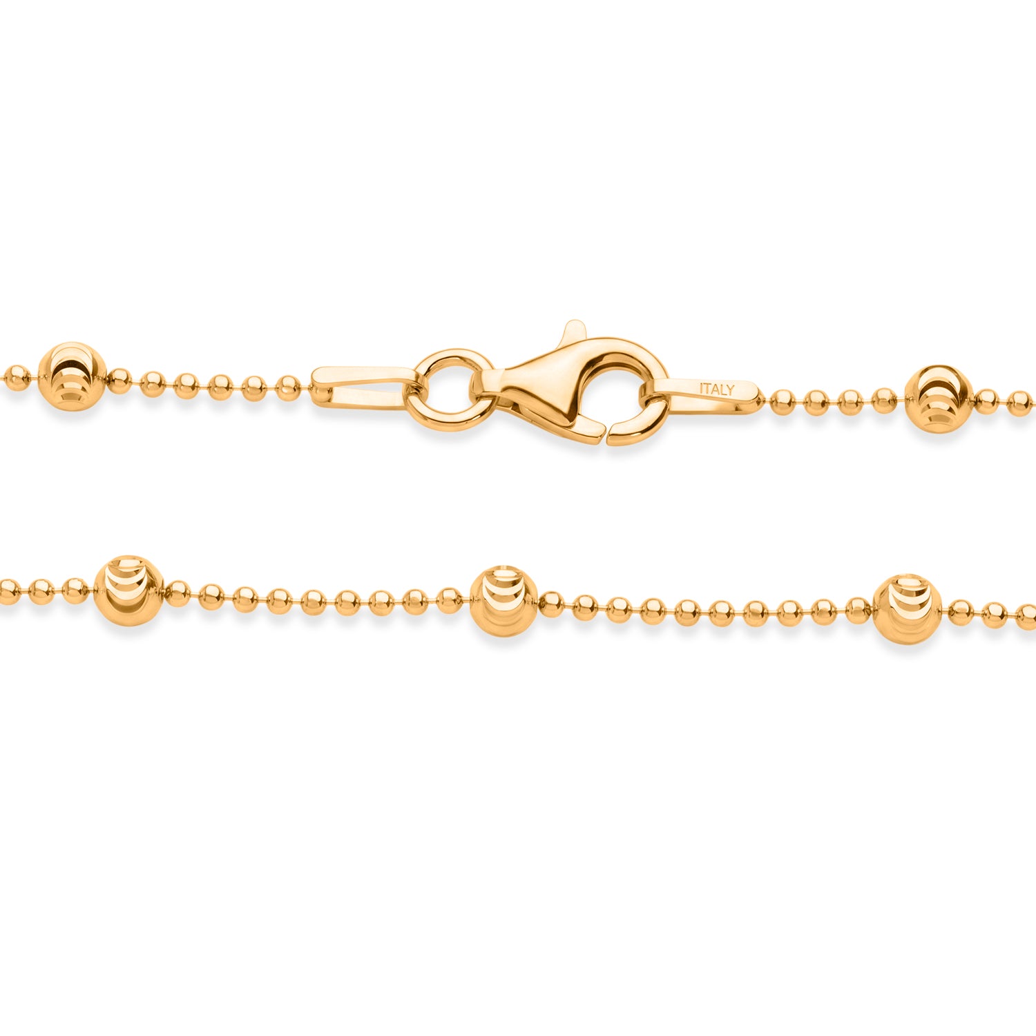 Italian Made - Yellow Gold Plated Sterling Silver Station Chain (Size - 18) with Lobster Clasp V32515237 2