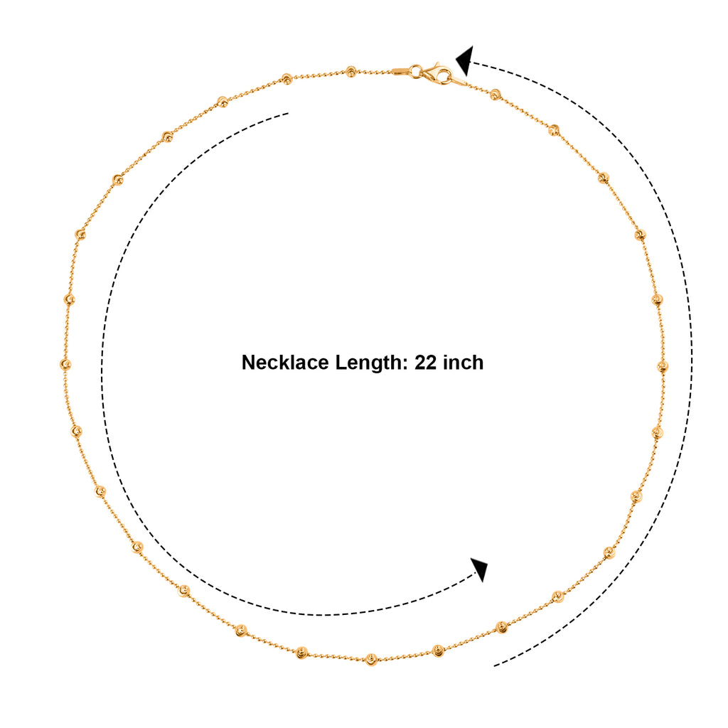 Italian Made - Yellow Gold Plated Sterling Silver Station Chain (Size - 18) with Lobster Clasp_8553030_3
