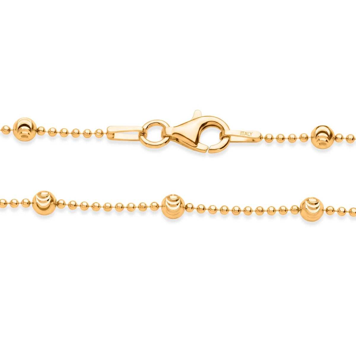 Italian Made - Yellow Gold Plated Sterling Silver Station Chain (Size - 18) with Lobster Clasp V32621170 4