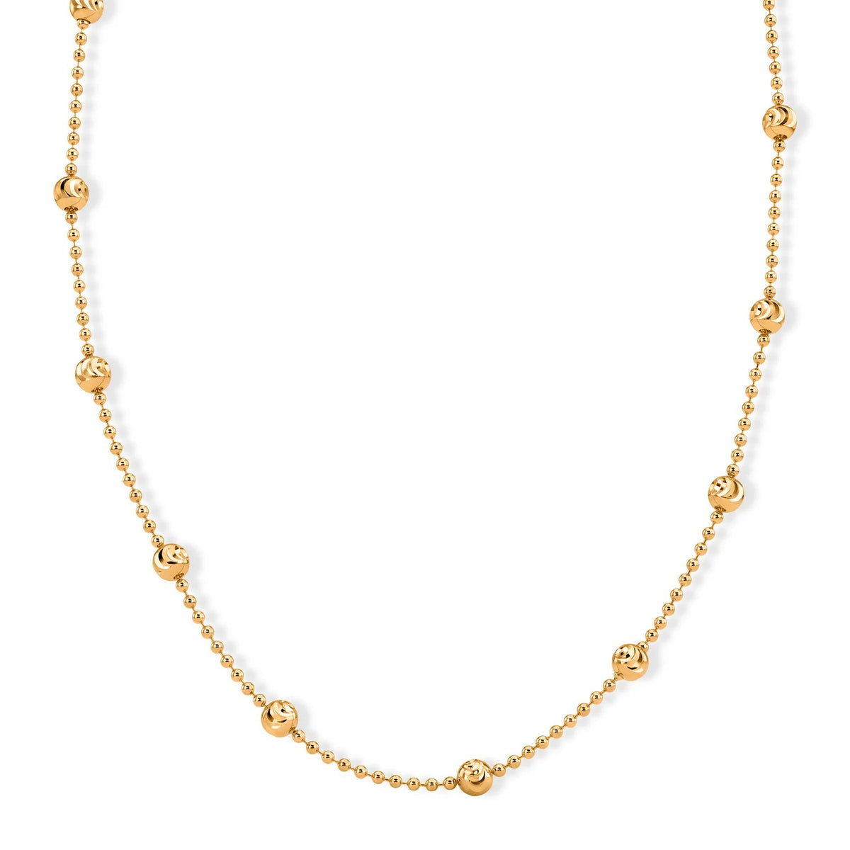 Italian Made Yellow Gold Plated Sterling Silver Station Chain (Size - 20) with Lobster Clasp V32747328 0
