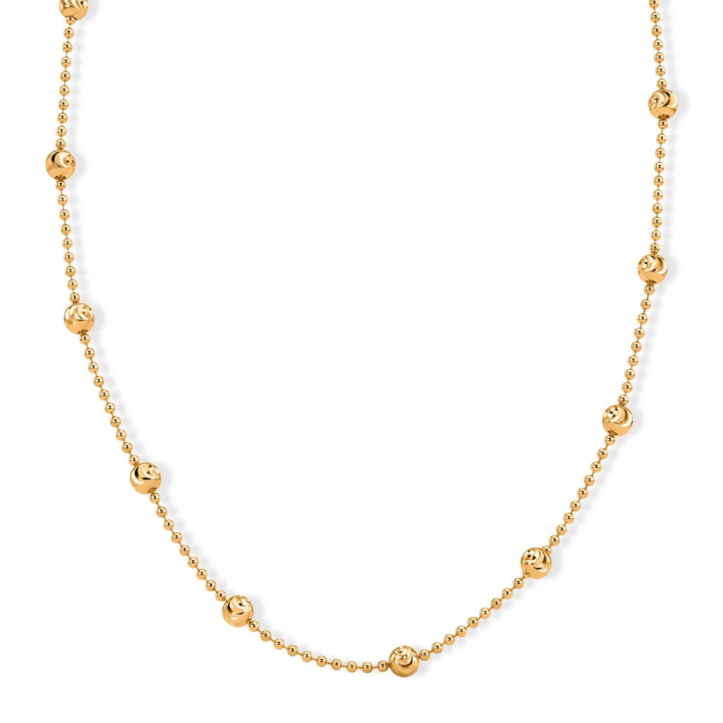 Italian Made Yellow Gold Plated Sterling Silver Station Chain (Size - 22) with Lobster Clasp_8553032