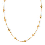 Italian Made Yellow Gold Plated Sterling Silver Station Chain (Size - 24) with Lobster Clasp_8553033