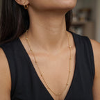 Italian Made Yellow Gold Plated Sterling Silver Station Chain (Size - 24) with Lobster Clasp_8553033_2