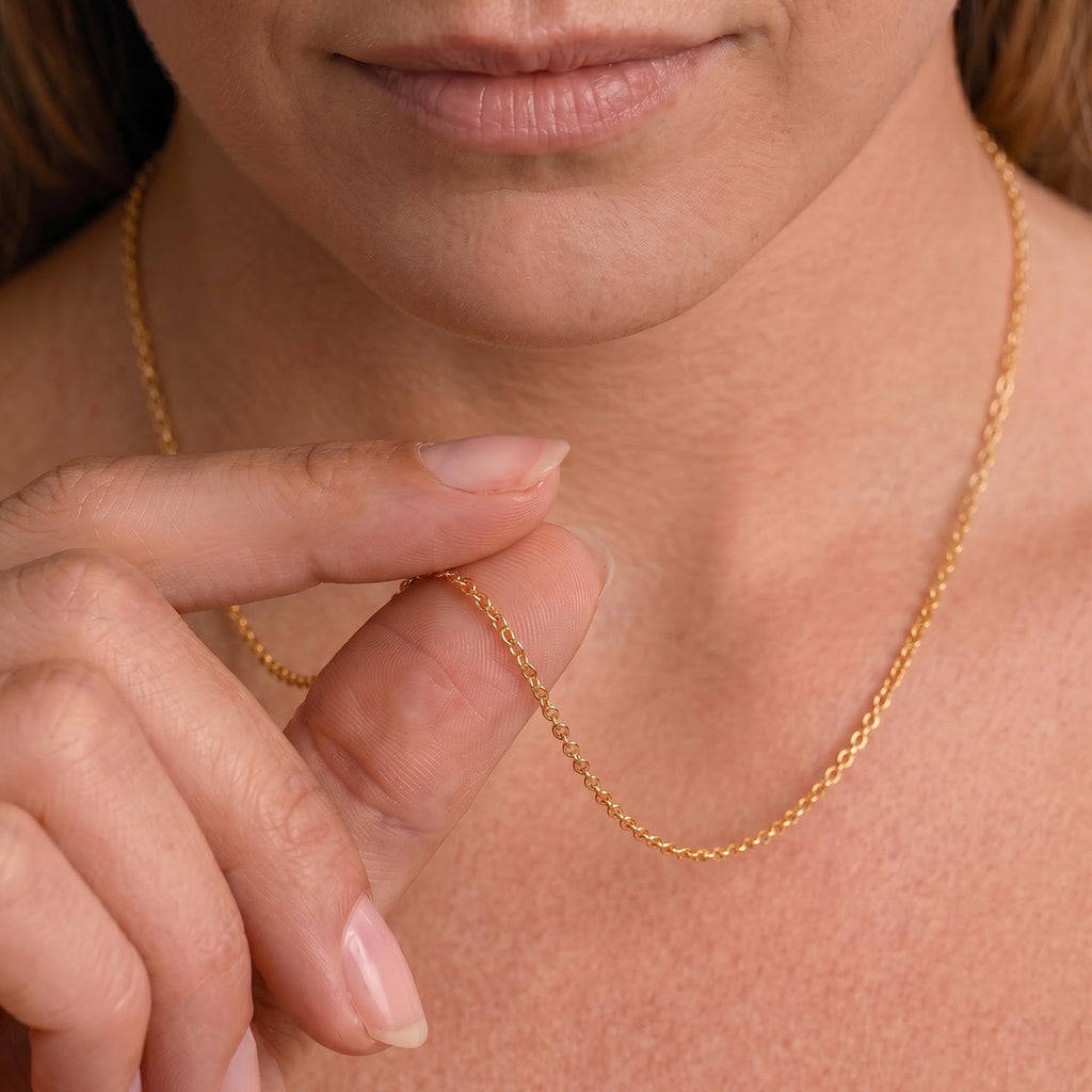 Italian Made - Yellow Gold Plated Sterling Silver Marina Anchor Necklace (Size - 30) with Lobster Clasp_8553041_2