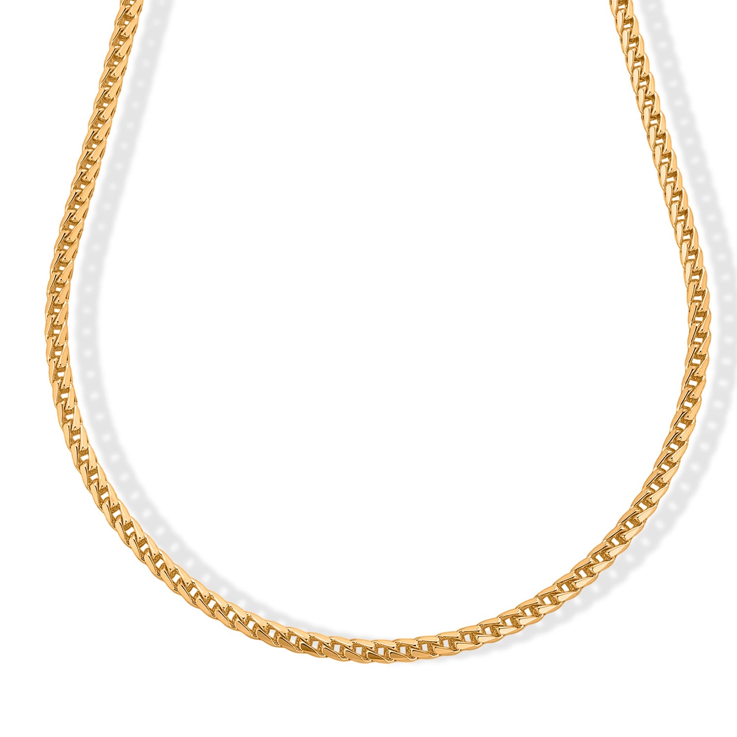 Yellow Gold Plated Sterling Silver Franco Chain (Size - 18) with Lobster Clasp V32516655 0
