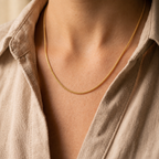 Italian Made- Yellow Gold Plated Sterling Silver Franco Chain (Size - 20) with Lobster Clasp_8553047_2