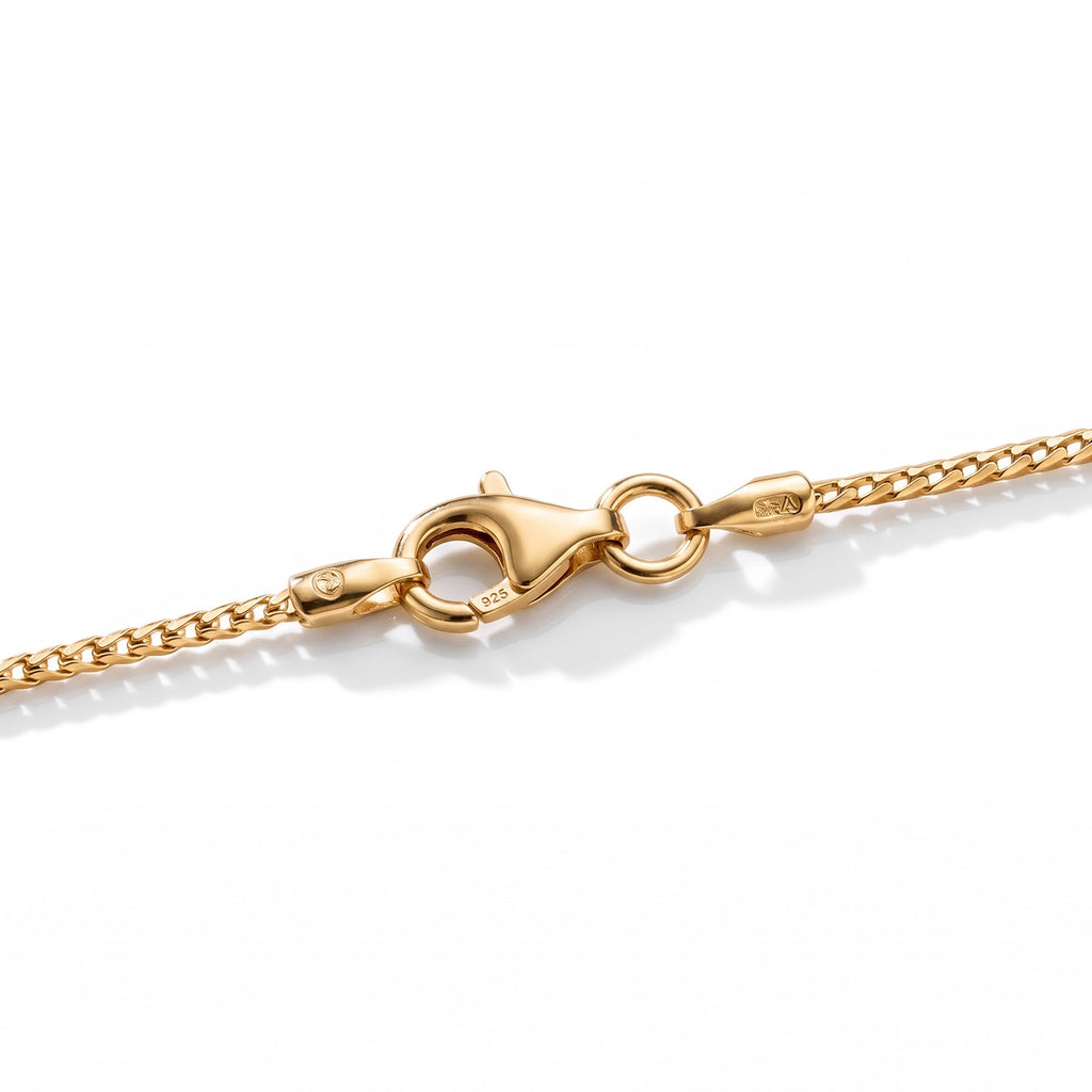 Italian Made Yellow Gold Plated Sterling Silver Franco Necklace (Size - 22) with Lobster Clasp_8553048_6