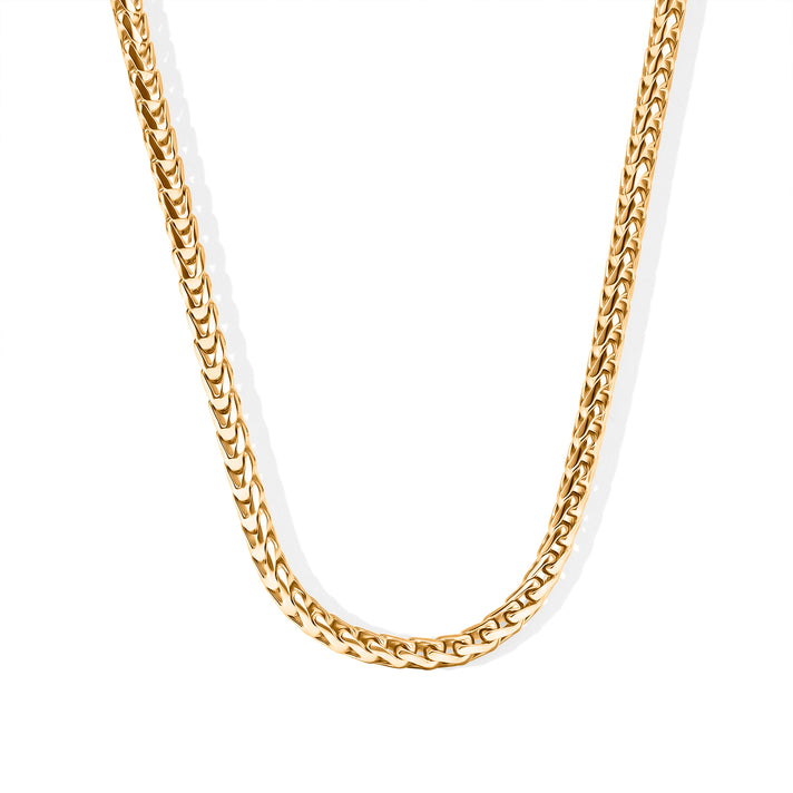 Yellow Gold Plated Sterling Silver Franco Chain (Size - 24) with Lobster Clasp 8553049 1
