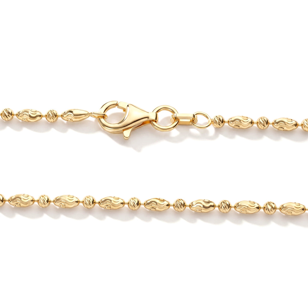 Italian Made Yellow Gold Plated Sterling Silver Typhoon Necklace (Size - 18) with Lobster Clasp_8553054_1