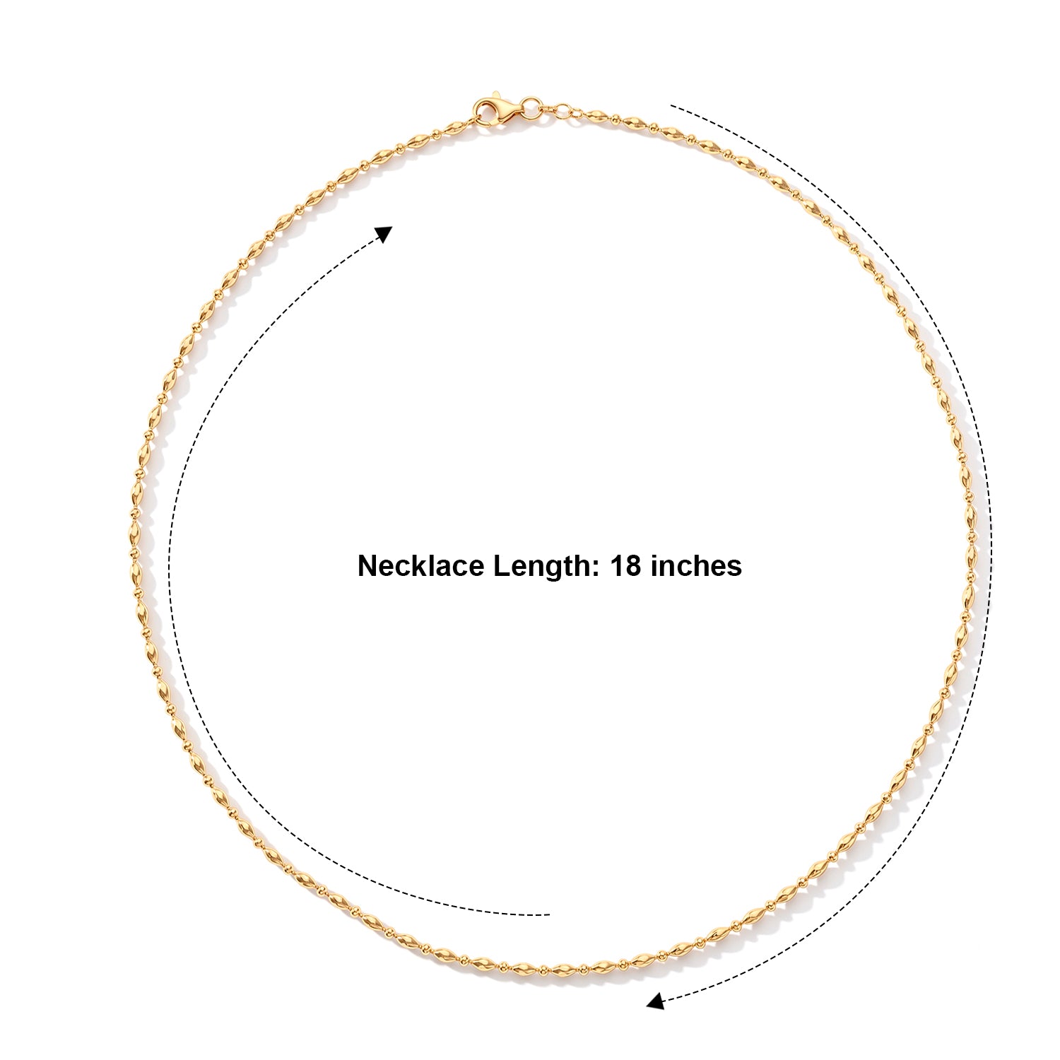 Italian Made Yellow Gold Plated Sterling Silver Typhoon Necklace (Size - 18) with Lobster Clasp V32514452 3