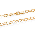 Italian Made Yellow Gold Overlay Sterling Silver Oval Link Necklace  (Size - 18) with Lobster Clasp_8553058_4