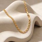 Italian Made Yellow Gold Overlay Sterling Silver Oval Link Necklace  (Size - 18) with Lobster Clasp_8553058_5