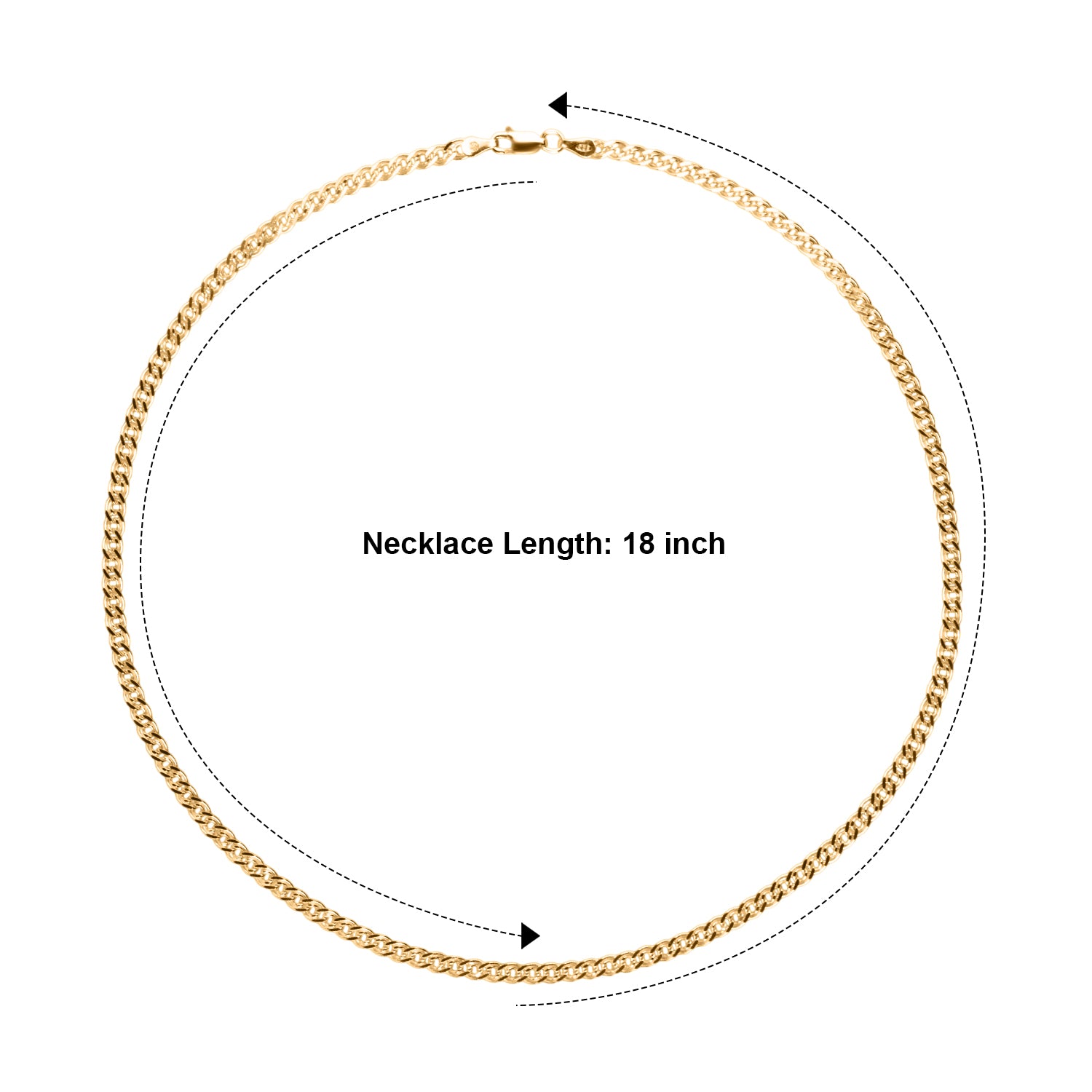 Italian Made-Yellow Gold Plated Sterling Silver Nonna Chain (Size - 18) with Lobster Clasp, 7.81 Gms. V32492199 3