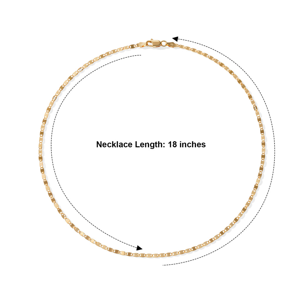 Italian Made - Yellow Gold Plated Sterling Silver Vale Chain (Size - 18) with Lobster Clasp_8553072_4