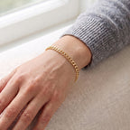 Italian Made - Yellow Gold Plated Sterling Silver Curb Bracelet (Size - 7.5) with Lobster Clasp_8553541_1