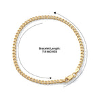 Italian Made - Yellow Gold Plated Sterling Silver Curb Bracelet (Size - 7.5) with Lobster Clasp_8553541_3