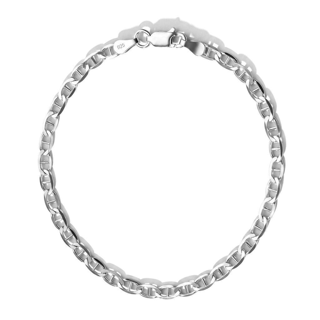 Sterling Silver Flat Bracelet (Size - 7.5) with Lobster Clasp_8553596