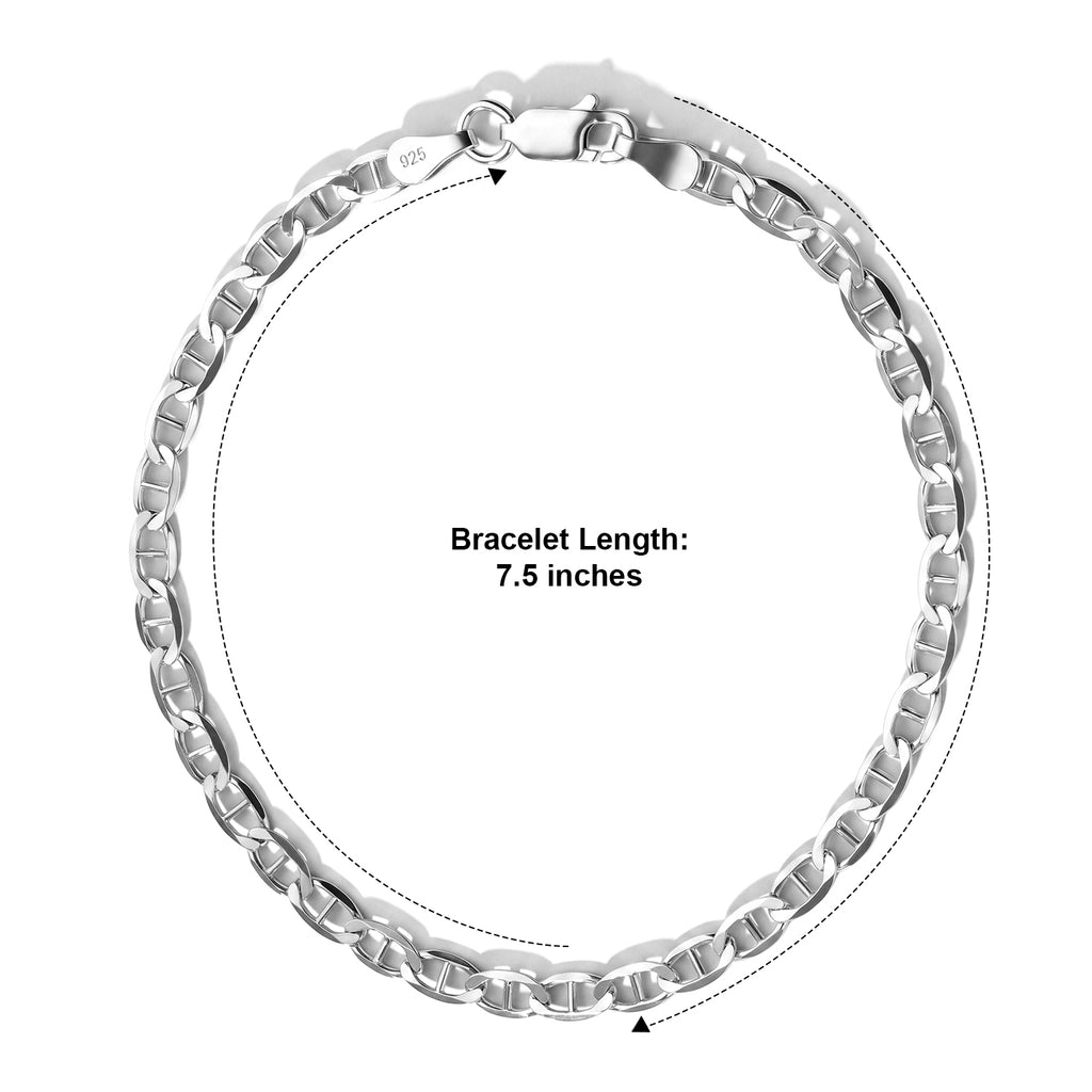 Sterling Silver Flat Bracelet (Size - 7.5) with Lobster Clasp_8553596_3