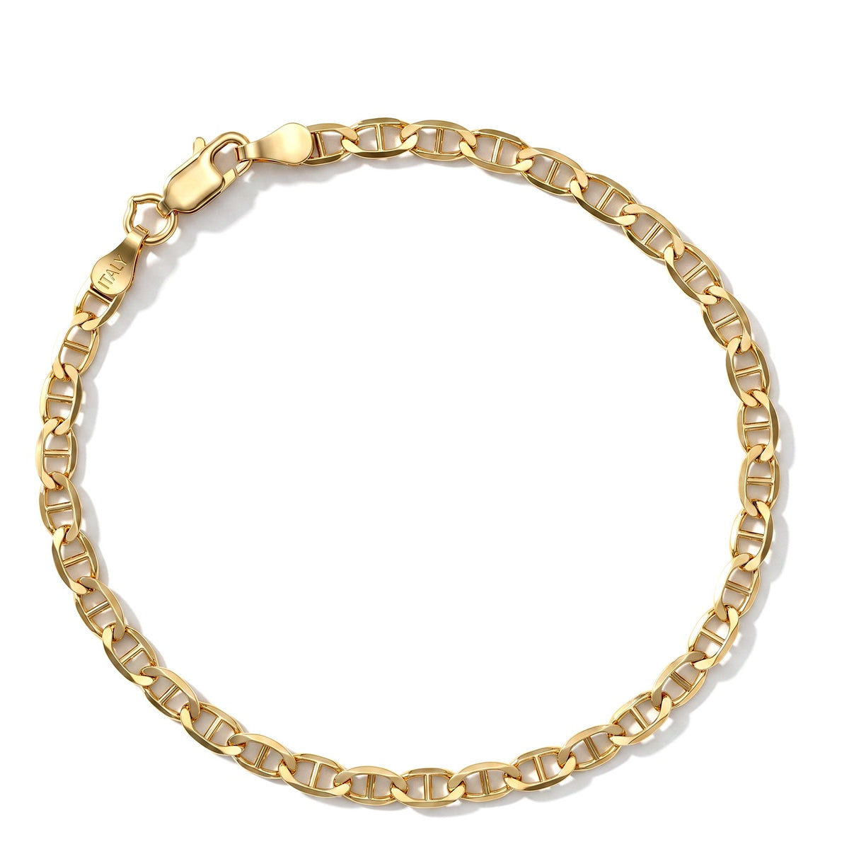 Yellow Gold Plated Sterling Silver Flat Bracelet (Size - 7.5) with Lobster Clasp V32516772 0