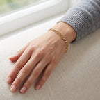 Yellow Gold Plated Sterling Silver Flat Bracelet (Size - 7.5) with Lobster Clasp_8553597_1