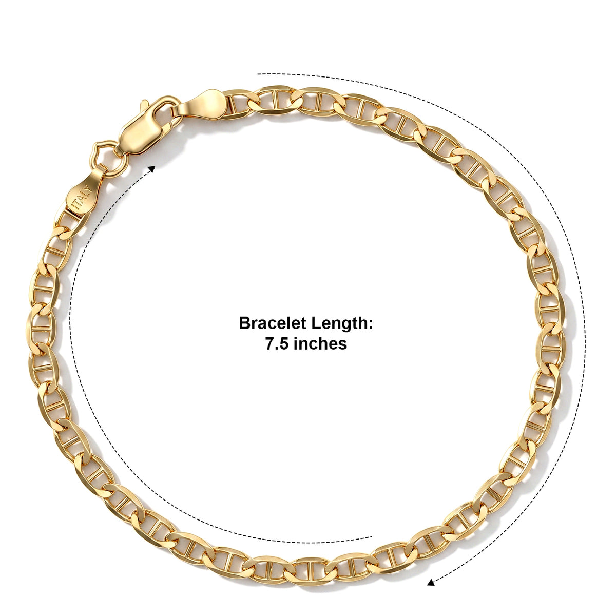 Yellow Gold Plated Sterling Silver Flat Bracelet (Size - 7.5) with Lobster Clasp V32516772 3