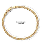 Yellow Gold Plated Sterling Silver Flat Bracelet (Size - 7.5) with Lobster Clasp_8553597_3