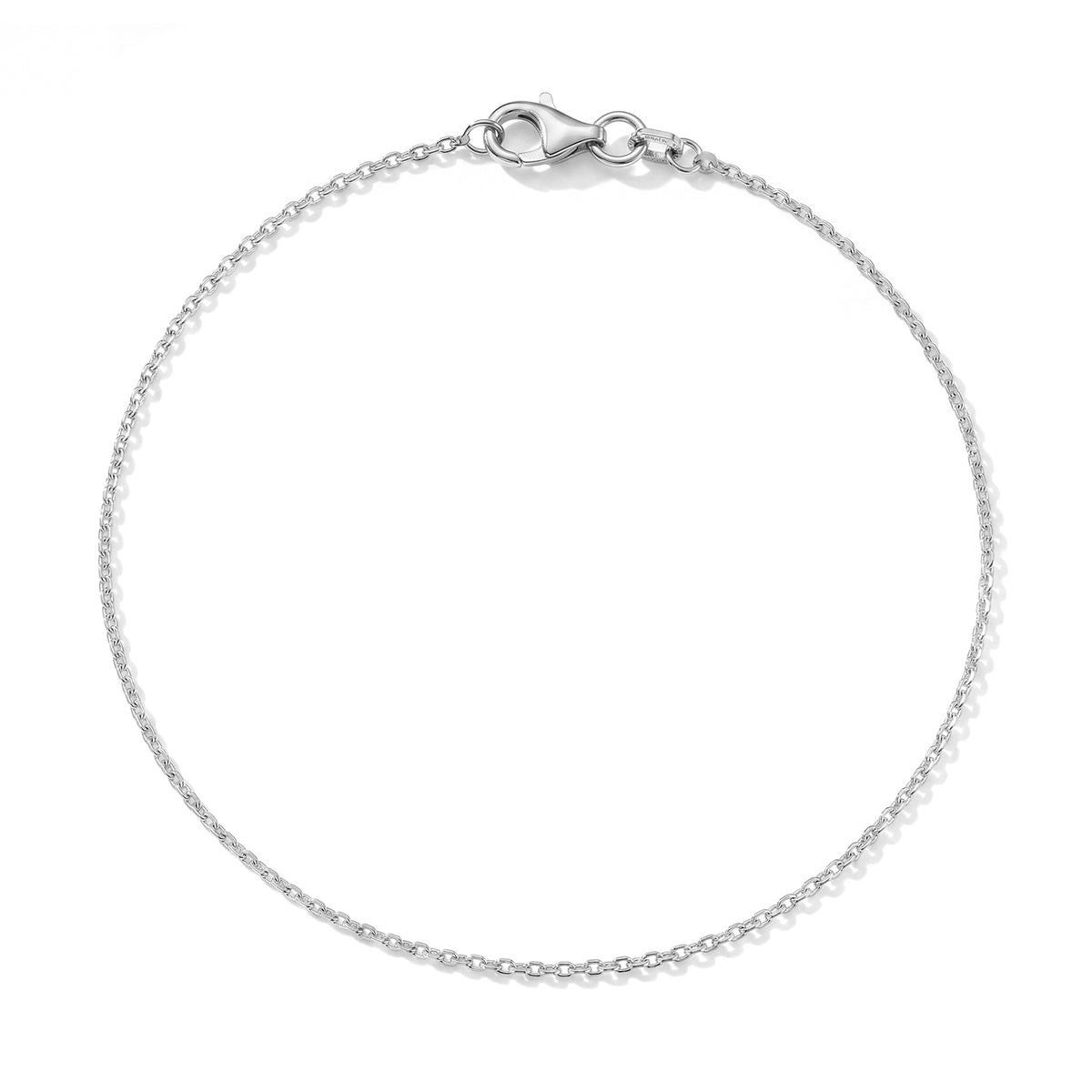 Italian Made -Rhodium Overlay Sterling Silver Rolo Bracelet (Size - 7.5) with Lobster Clasp V32515293 0