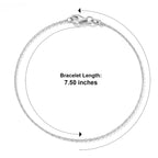 Italian Made -Rhodium Overlay Sterling Silver Rolo Bracelet (Size - 7.5) with Lobster Clasp_8553623_7