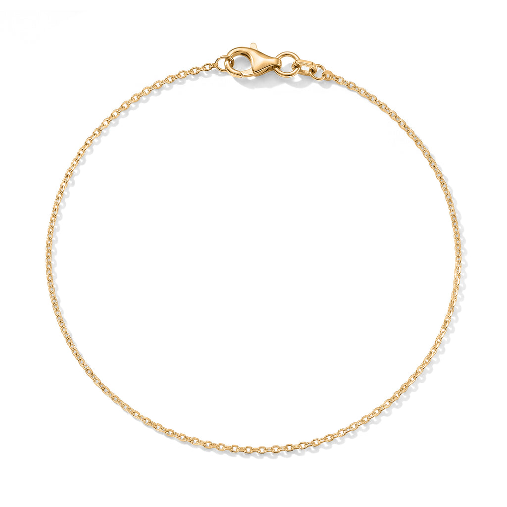 Italian Made - Yellow Gold Plated Sterling Silver Rolo Bracelet (Size - 7.5) with Lobster Clasp_8553624