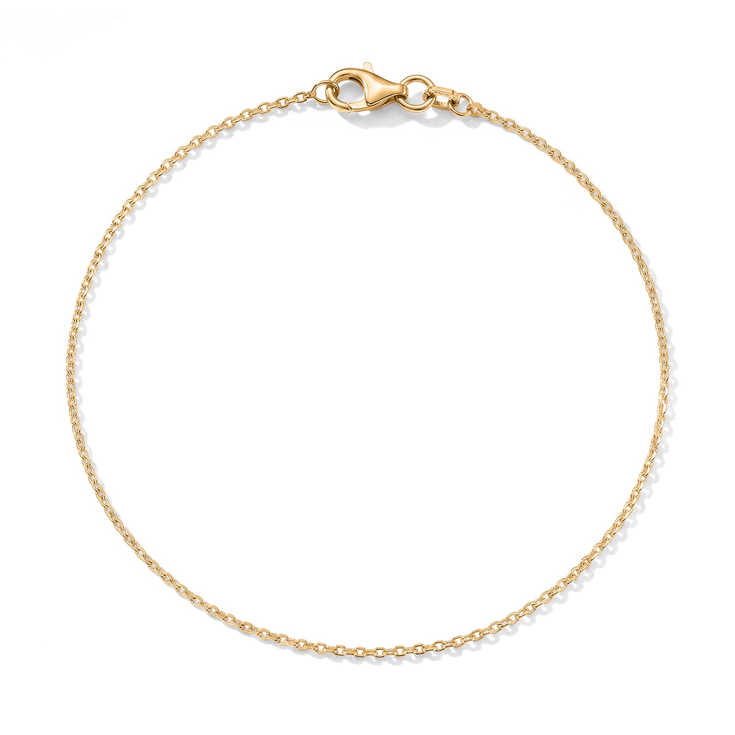 Italian Made - Yellow Gold Plated Sterling Silver Rolo Bracelet (Size - 7.5) with Lobster Clasp V32514415 0