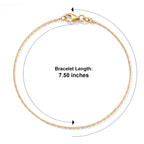 Italian Made - Yellow Gold Plated Sterling Silver Rolo Bracelet (Size - 7.5) with Lobster Clasp_8553624_7