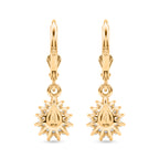 Luxuriant - AAA Purple Garnet & Lab Grown Diamond (SI/G-H) Halo Dangling Earring with Lever Back in 18K Vermeil Yellow Gold Plated Sterling Silver 1.10 Ct._8553632_4