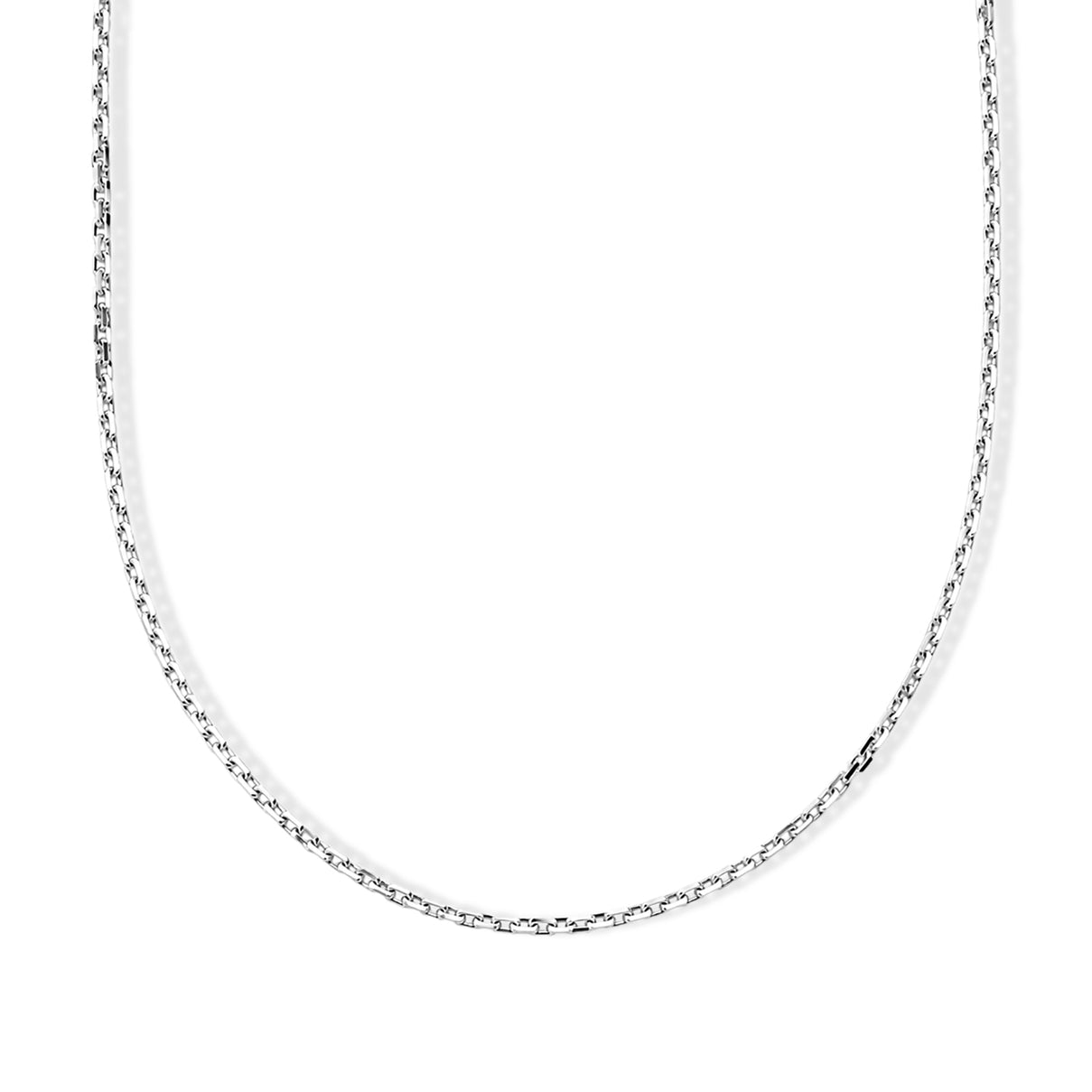 Italian Made -Rhodium Overlay Sterling Silver Rolo Chain (Size - 24) with Lobster Clasp V32517463 0
