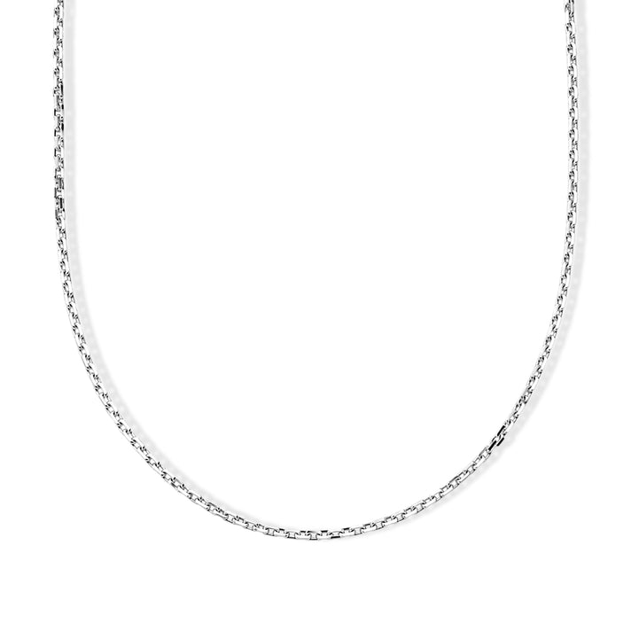 Italian Made -Rhodium Overlay Sterling Silver Rolo Chain (Size - 24) with Lobster Clasp 8553693 1