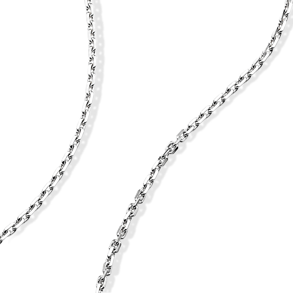 Italian Made -Rhodium Overlay Sterling Silver Rolo Chain (Size - 24) with Lobster Clasp_8553693_3