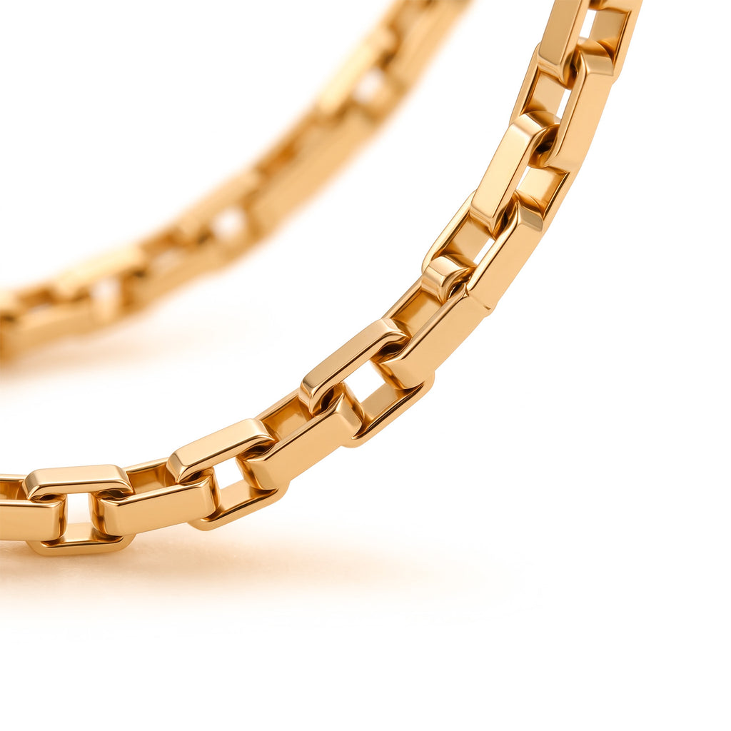 Italian Made- Yellow Gold Plated Sterling Silver Rolo Chain (Size - 24) with Lobster Clasp_8553694_2