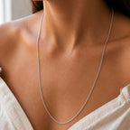 Italian Made - Rhodium Overlay Sterling Silver Rolo Chain (Size - 22) with Lobster Clasp_8553697_2