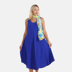 La Marey Patterned Dress (Size - One Size Curve) - Blue_8555089_3