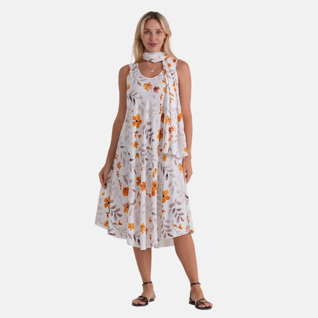 La Marey Patterned Dress (Size - One Size Curve) - Brown_8555093